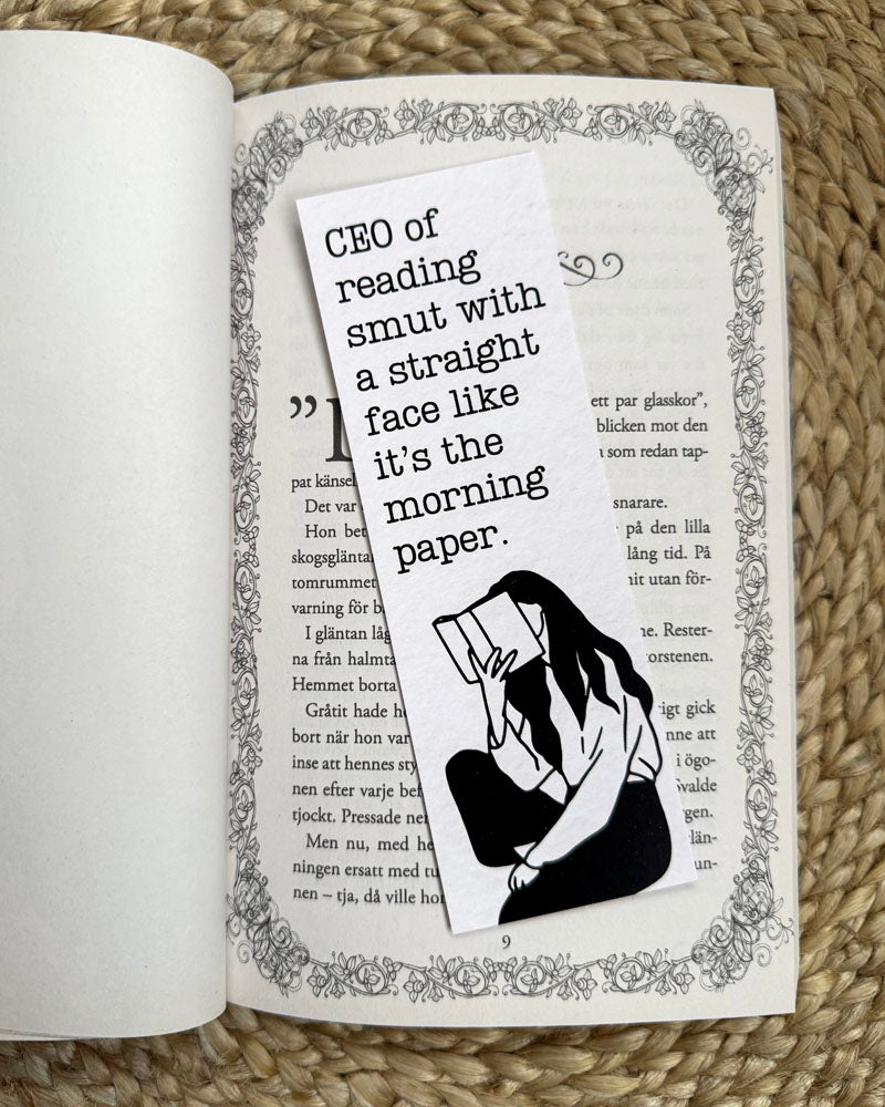 Pappersbokmärke - CEO of reading smut with a straight face like it's the morning paper