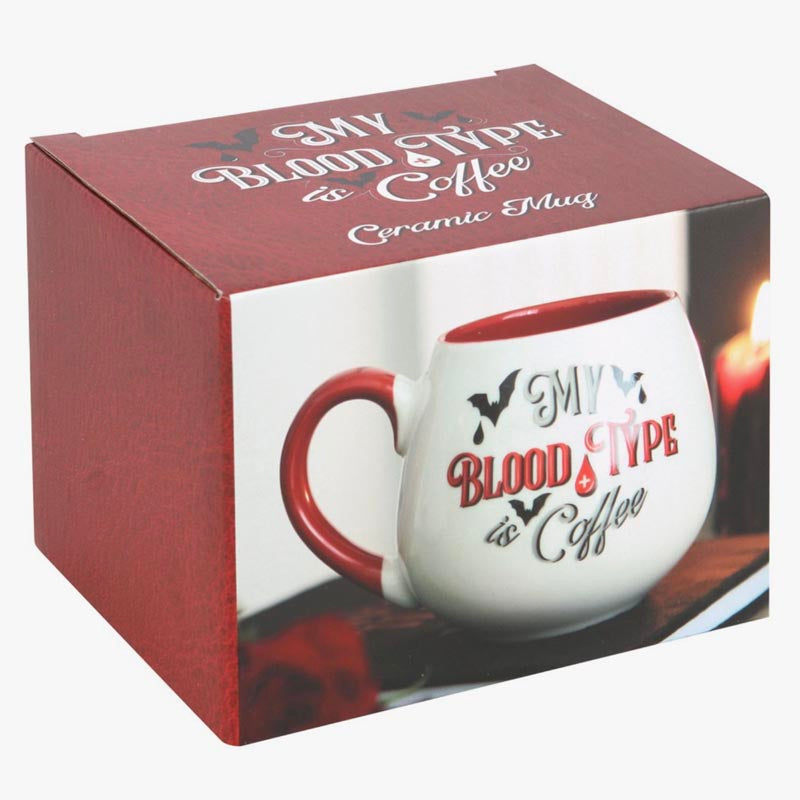 Rundad mugg - My Blood Type Is Coffee