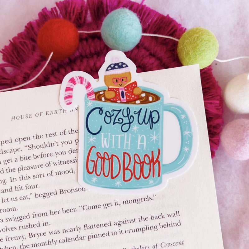 Vinyl sticker - Cozy Up with A Good Book Hot Cocoa