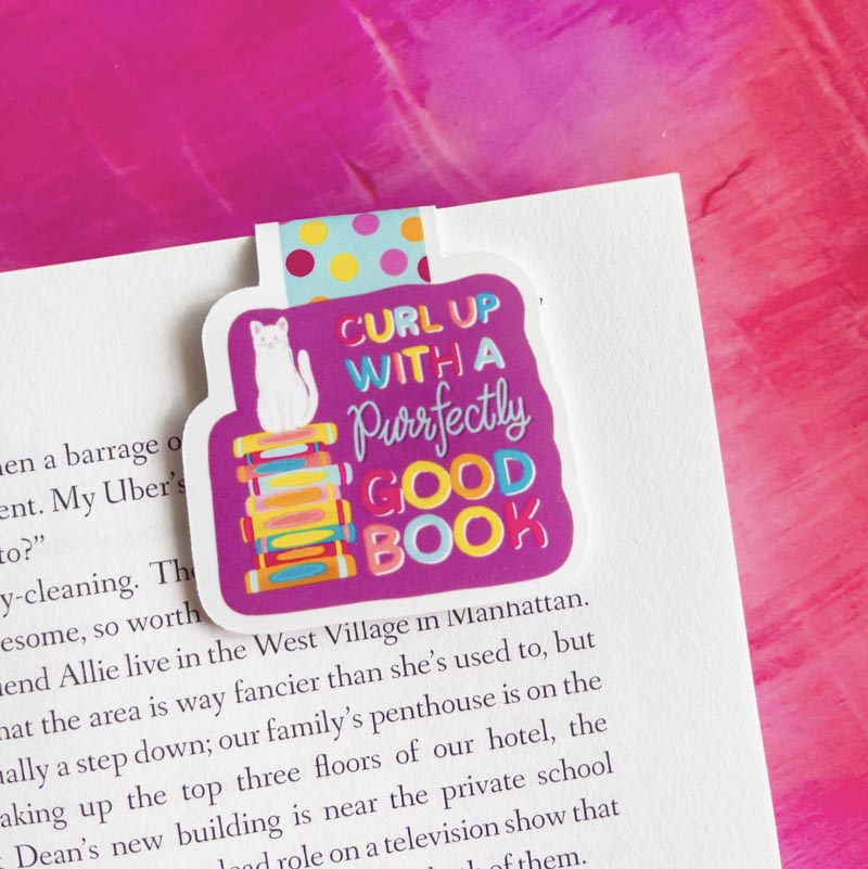 Magnetiskt bokmärke - Curl Up with A Purrfectly Good Book