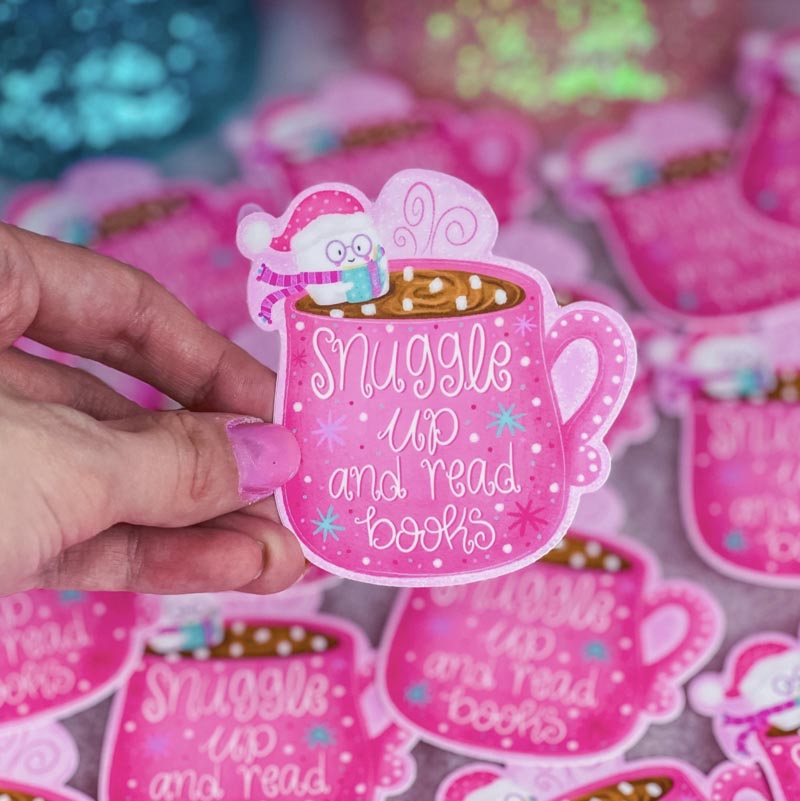 Vinyl sticker - Snuggle Up and Read Books | Julspöke