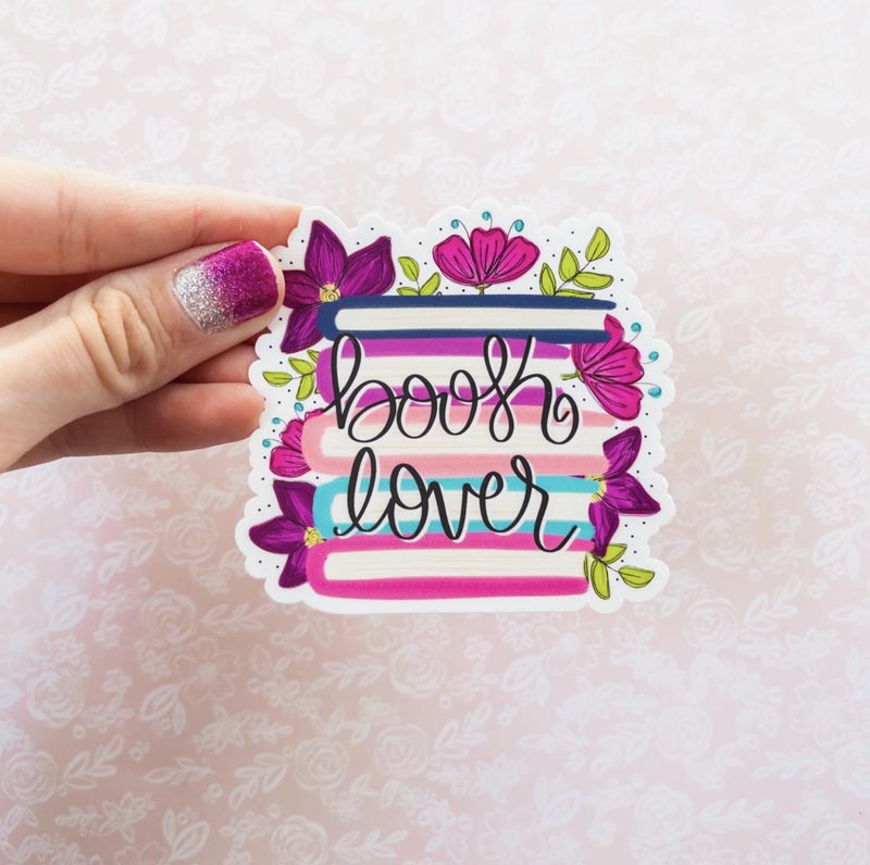 Vinyl sticker - Book lover | Blommig