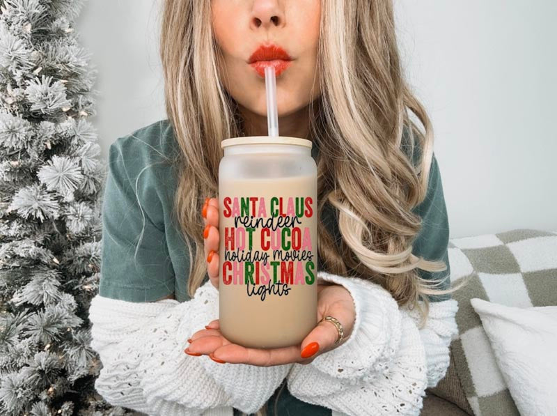 Glas - Santa claus, Reindeer, Hot cocoa