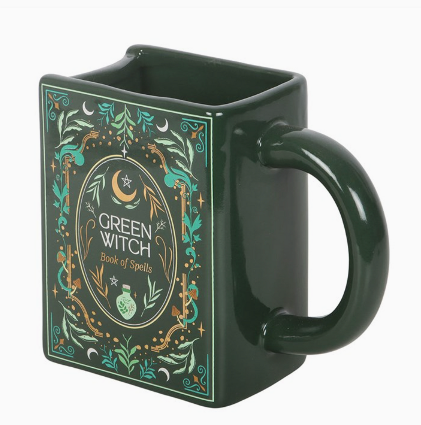 Bokformad mugg - Green witch