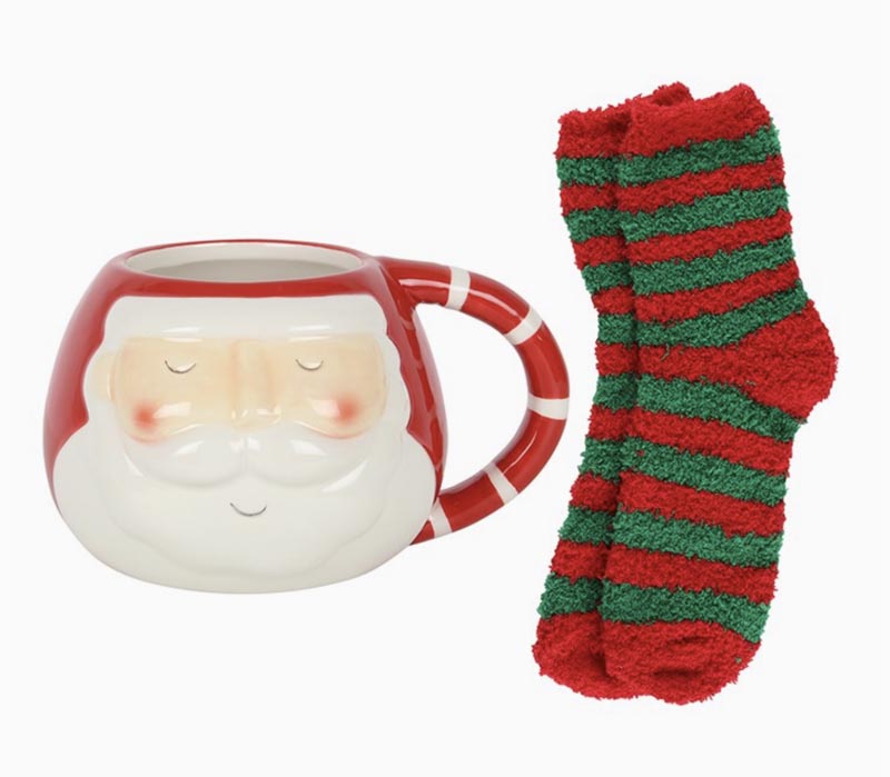 Rundad mugg med sockar - Tomte