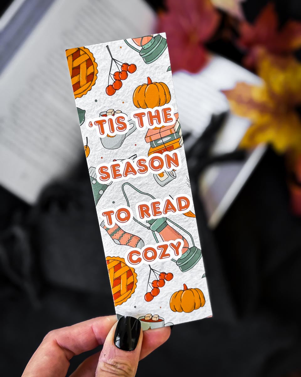 Pappersbokmärke - 'tis the season to read cozy