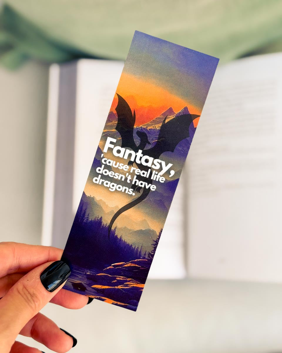 Pappersbokmärke - Fantasy, ´cause real life doesn't have dragons