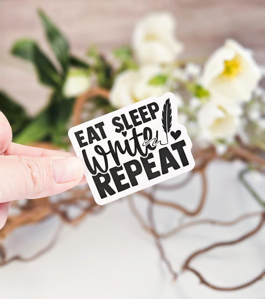 Vinyl sticker - Eat, sleep, write, repeat