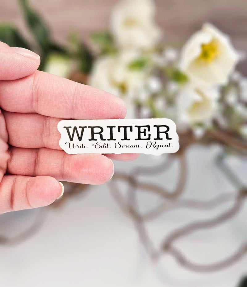 Write/edit Repeat Vinyl sticker - Writer | Write. Edit. Scream. Repeat. – bokligheter