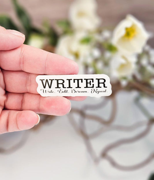 Vinyl sticker - Writer | Write. Edit. Scream. Repeat.