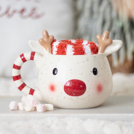 Rundad mugg med sockar - Rudolph