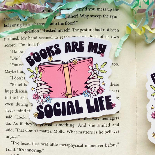 Vinyl sticker - Books Are My Social Life