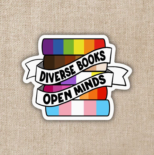 Vinyl sticker - Diverse books open minds