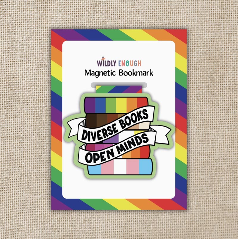 Magnetiskt bokmärke - Diverse books open minds