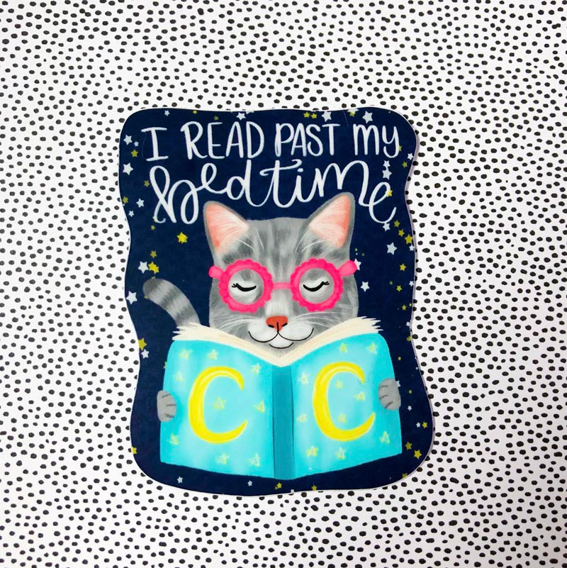 Vinyl sticker - I read past my bedtime | Katt