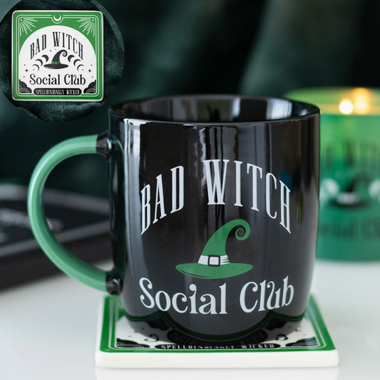 Mugg-set - Bad witch med underlägg