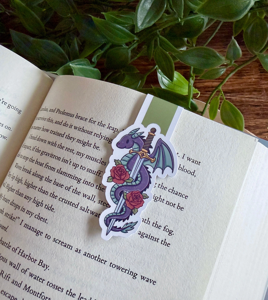 Magnetiskt bokmärke - Drake med svärd