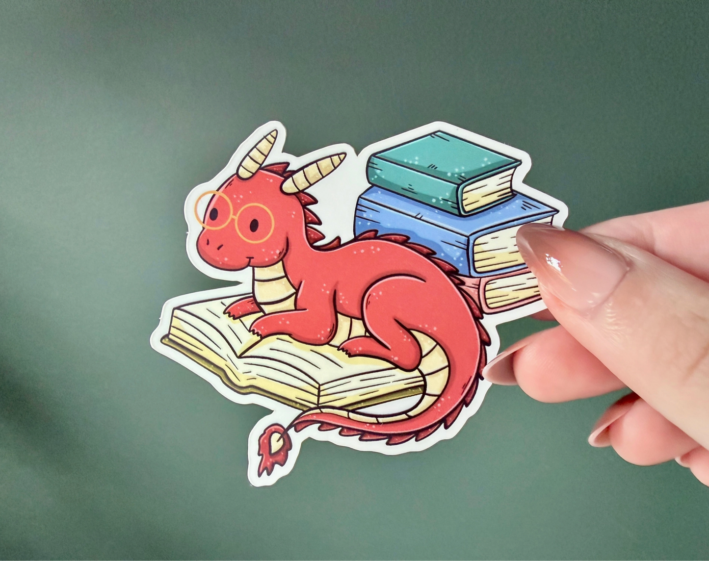 Vinyl sticker - Drake med bok