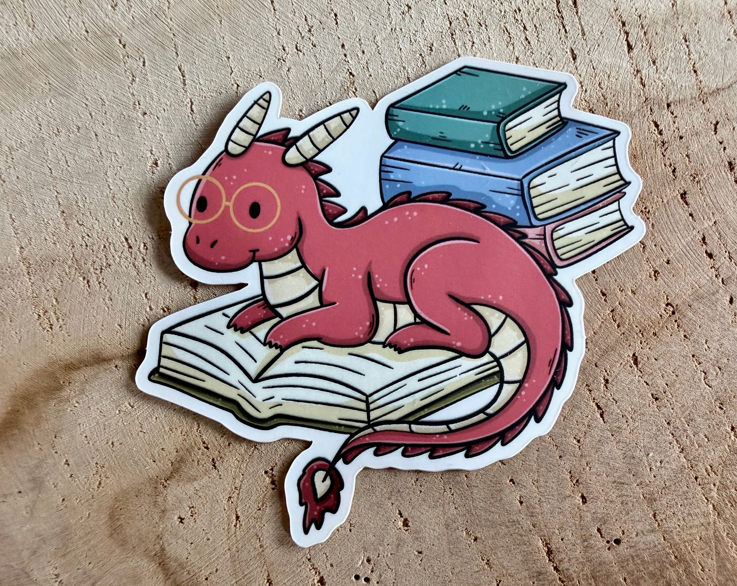 Vinyl sticker - Drake med bok