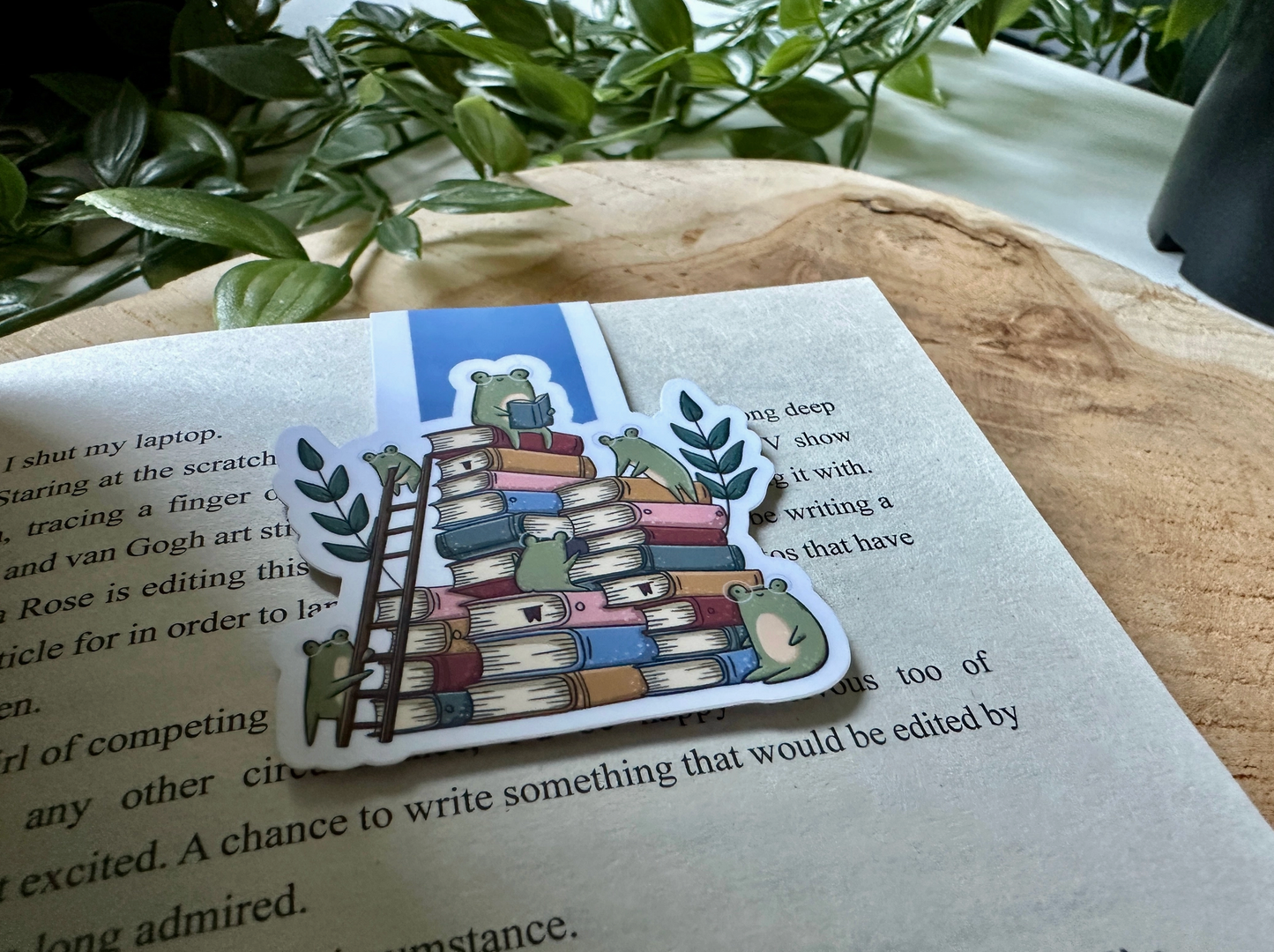 Magnetiskt bokmärke - Grodor med böcker