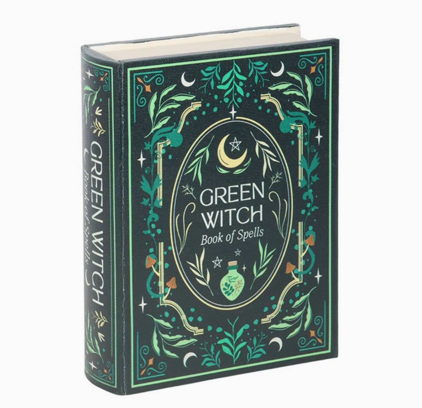 Bokformad förvaringslåda | Green witch
