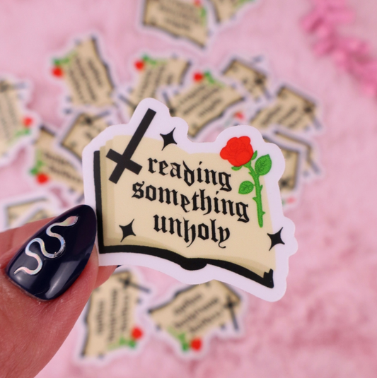 Vinyl sticker - Reading something unholy