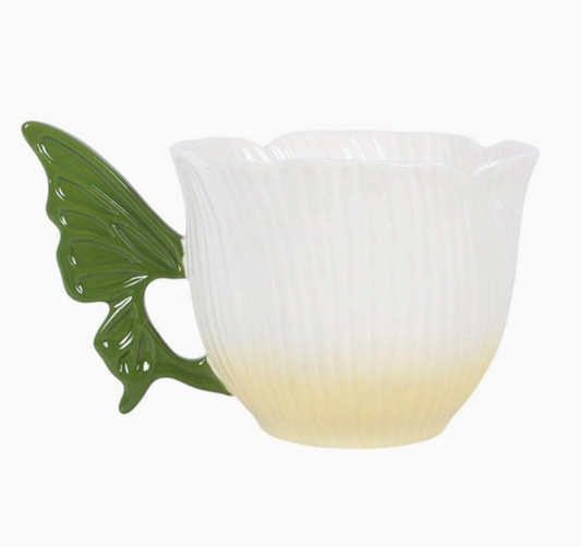 Mugg - Blomformad med älvvinge