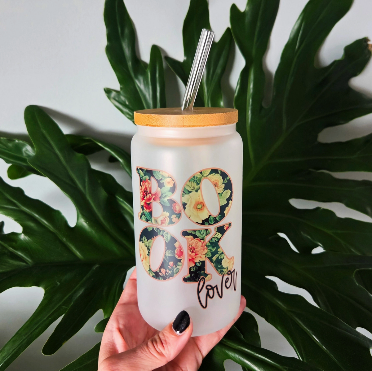 Glas - Booklover | Blommig