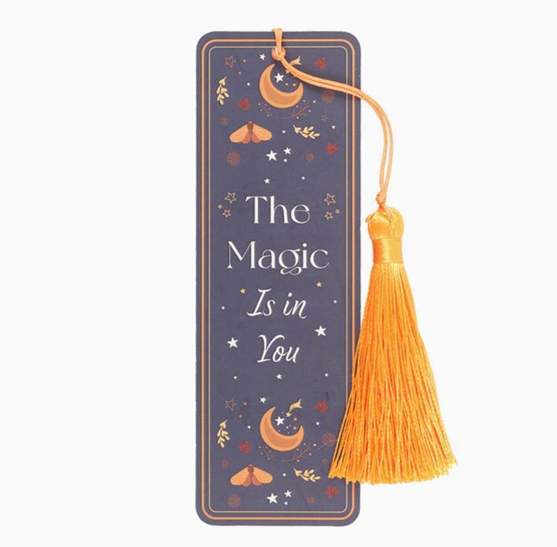 Pappersbokmärke med tofs - The magic is in you
