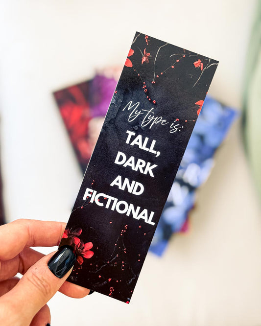 Pappersbokmärke - My type is tall, dark and fictional